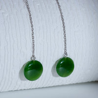 CANADIAN JADE LONG EARRINGS #2305