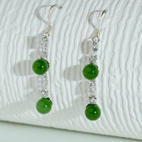 CANADIAN JADE LONG EARRINGS #2303