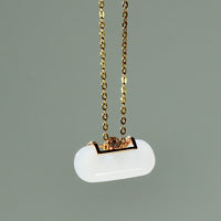 18k White Jade Lock Pendant #1311