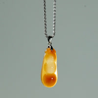 Rich Bean Hetian Jade Pendant  #682