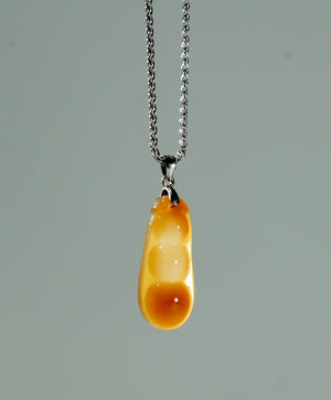 Rich Bean Hetian Jade Pendant  #682