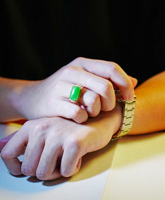 Siberian Jade Diamond Ring #1907