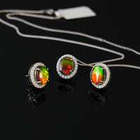 Ammolite Earring and Pendant Set #299