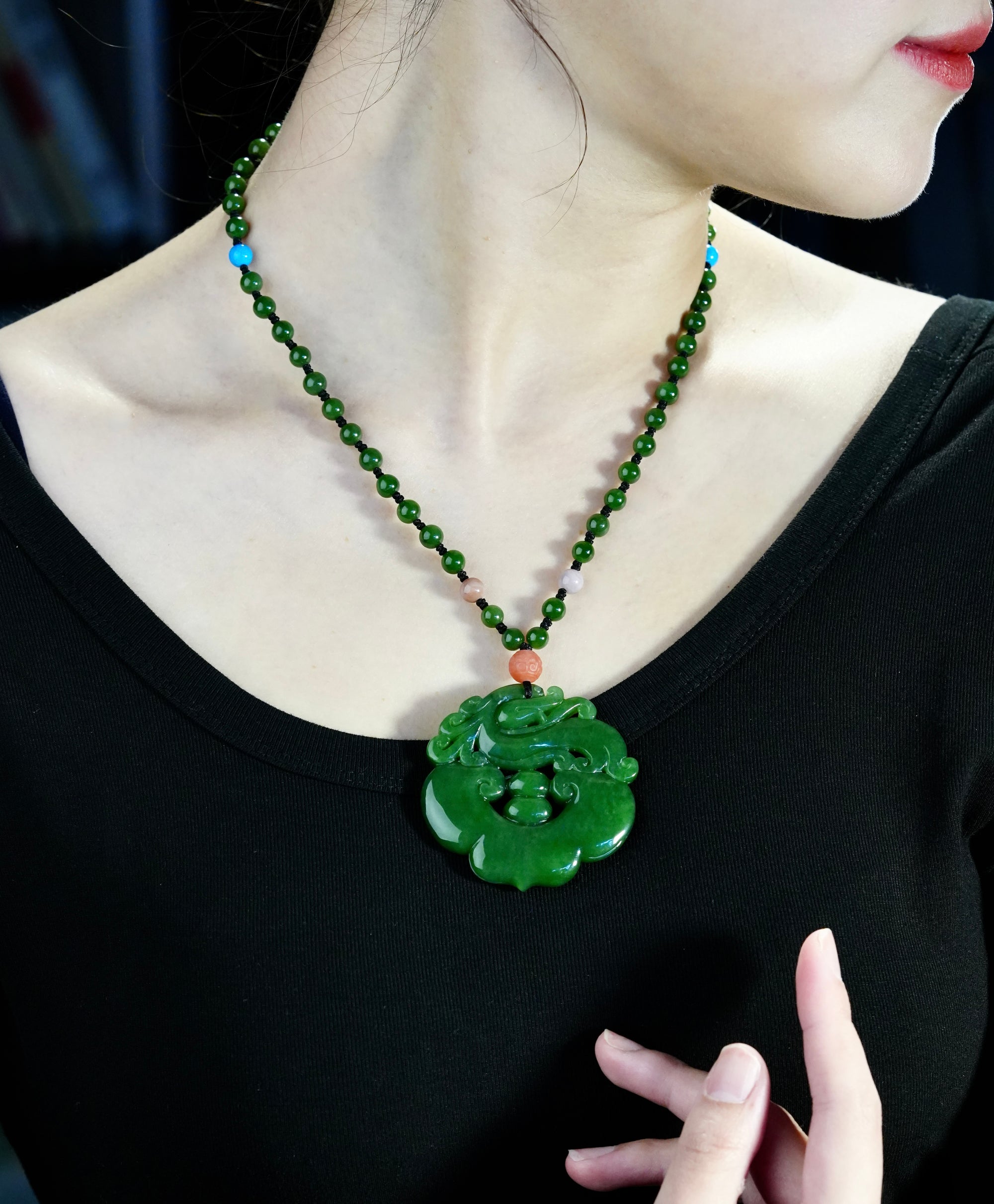 Siberian Jade Dragon Pendant #1023