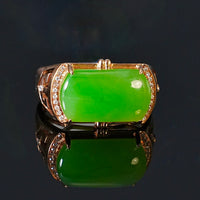 Siberian Jade Diamond Ring #1907