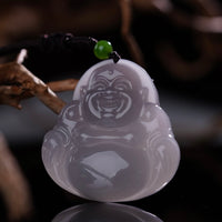 SMOKE PURPLE JADE BUDDHA PENDANT #1718