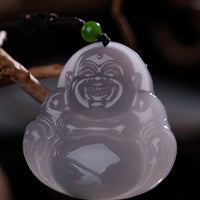 SMOKE PURPLE JADE BUDDHA PENDANT #1718