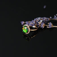 18K AMMOLITE DIAMOND RING #2087