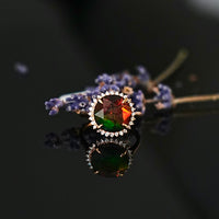 18K AMMOLITE DIAMOND RING #2087