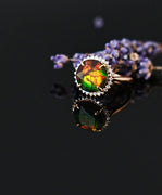 18K AMMOLITE DIAMOND RING #2087