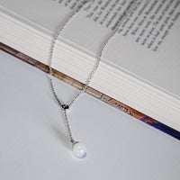 14k White Jade Bead Necklace #2236