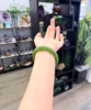 Siberian Jade Bangle Top Grade Chatoyant Natural Jade Bracelet 58mm #1154