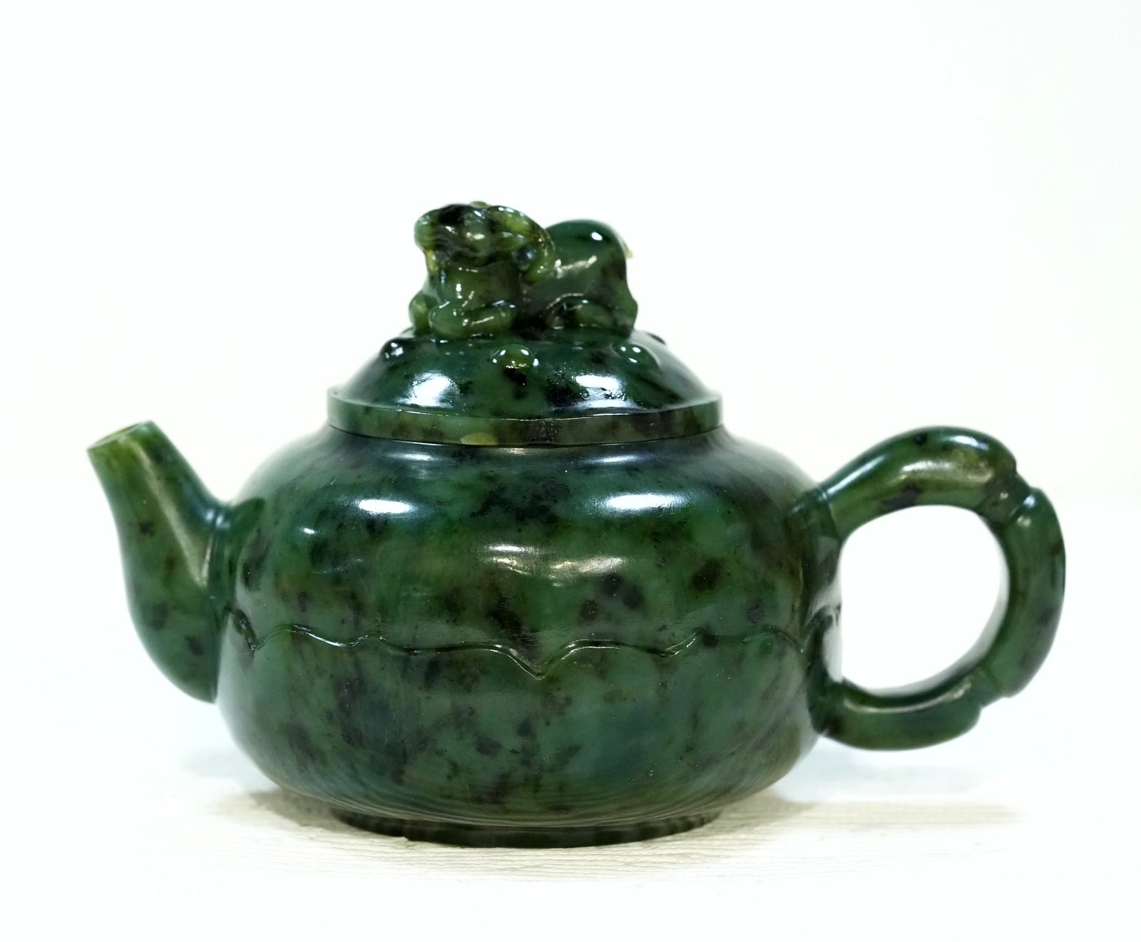 Master-Carved Canadian Jade Goat teapot #2981