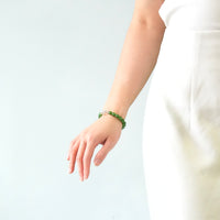 8mm Siberian Apple Green Beaded Bracelet #1867