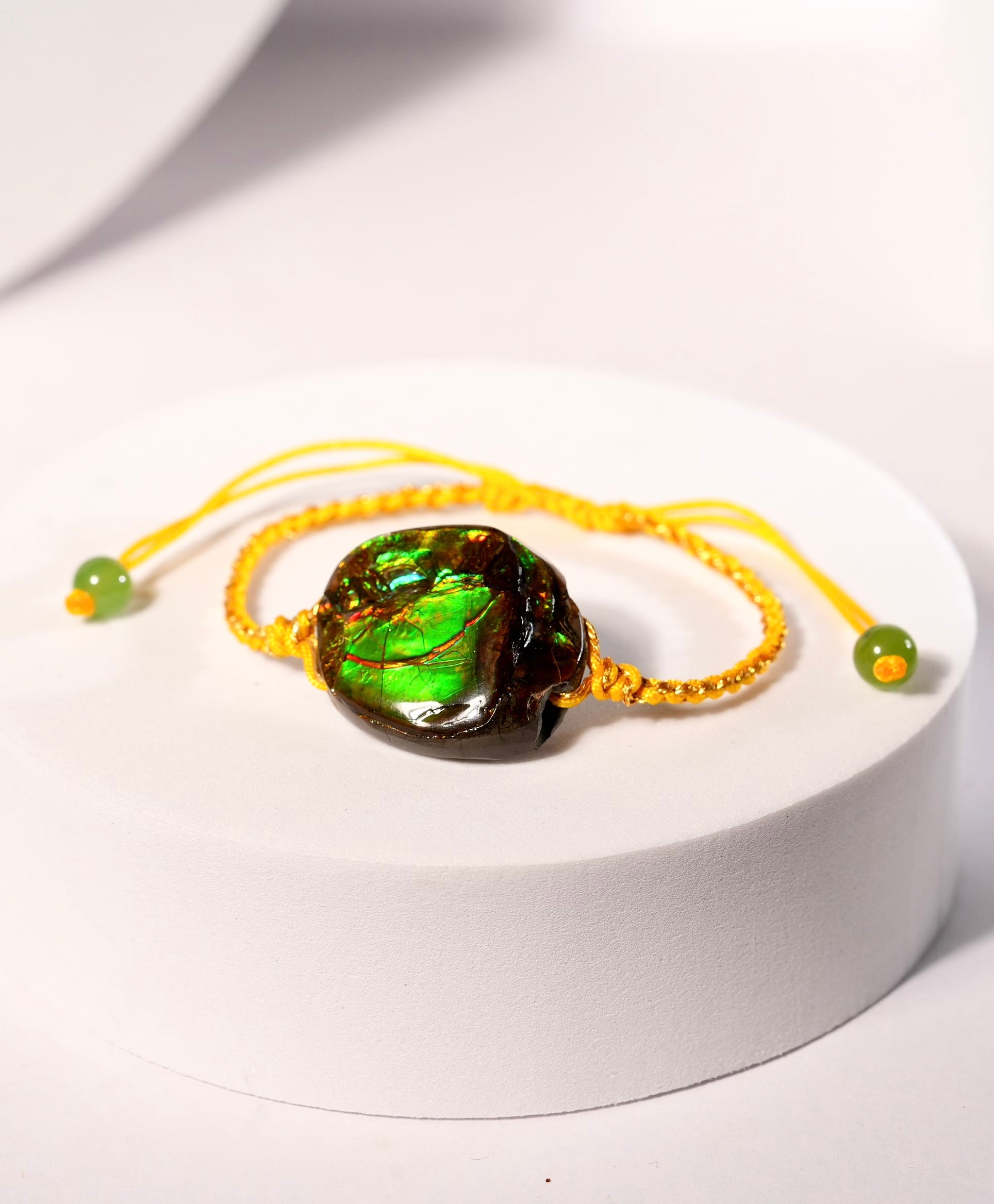 Ammolite Bracelet Rainbow Colour Natural Stone #1202
