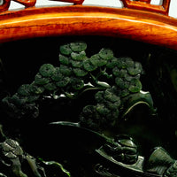 Solitary Fisher in Winter Mist Jade Screen #2976