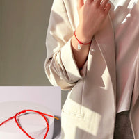 Hetian White Jade Gourd Red Cord Bracelet #1609