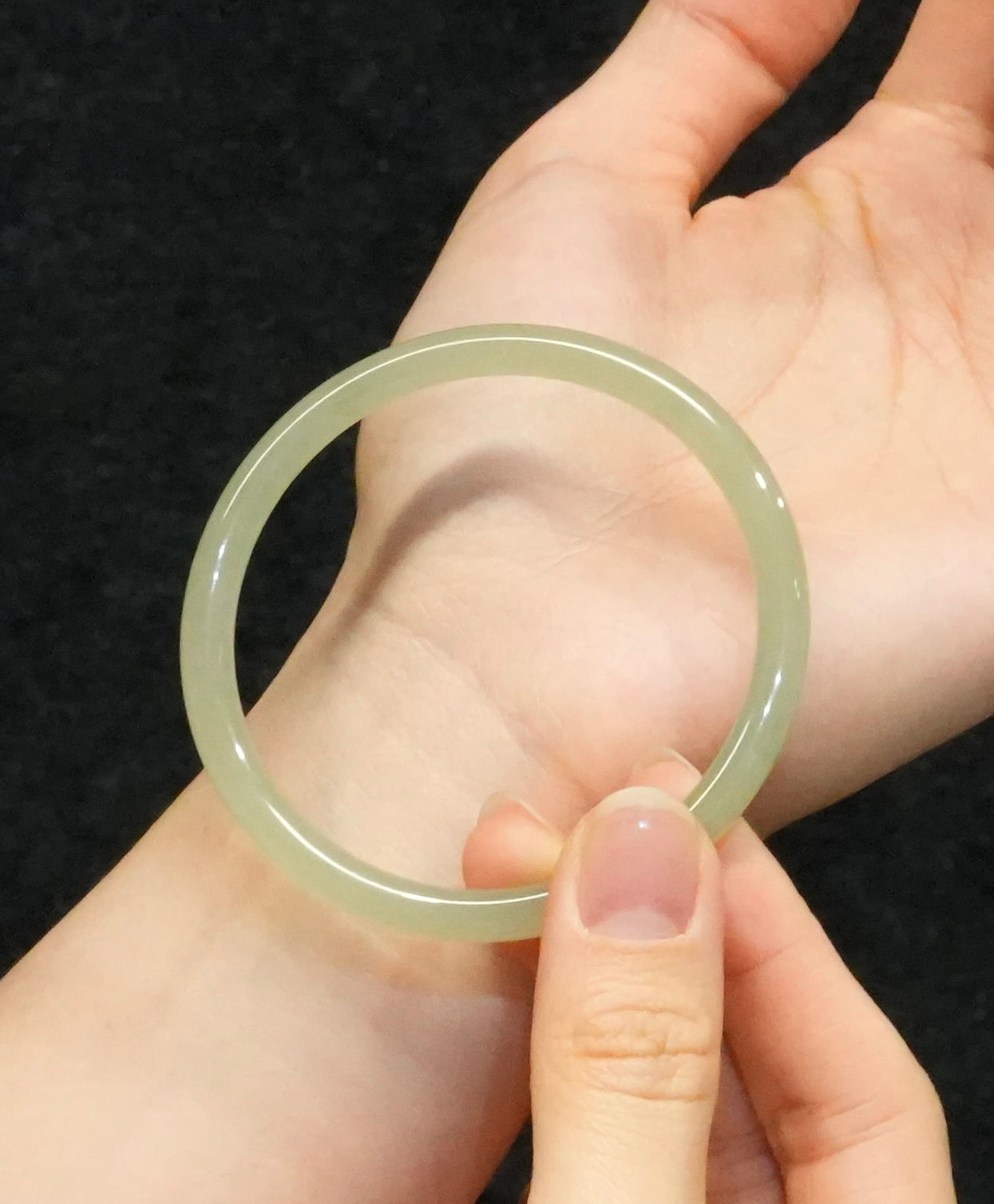 Hetian Jade Round Bangle 57mm #2863
