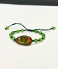 Canadian Ammolite Bracelet Siberian Jade Bracelet Natural Stone #1211