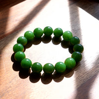 12mm Canadian Jade Beaded Bracelet #3073