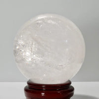 Natural White Crystal (Rock Crystal) Ball