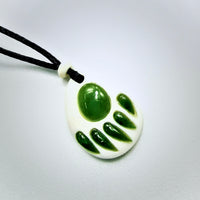 Jade Bear Paw on Bone Necklace #1153