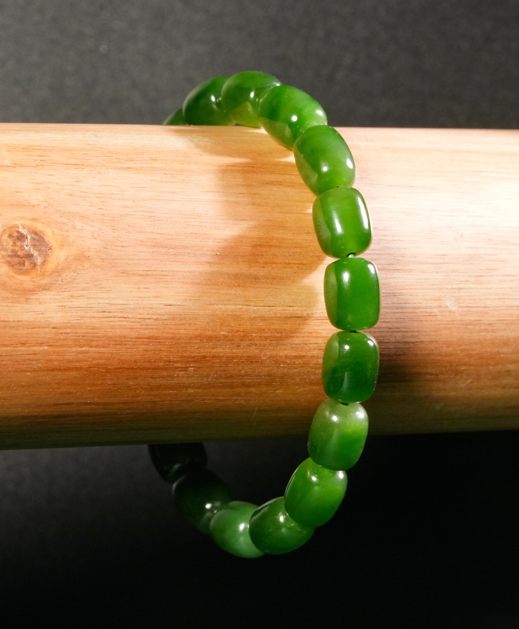 10mm Siberian Jade Beaded Bracelet #2760-2