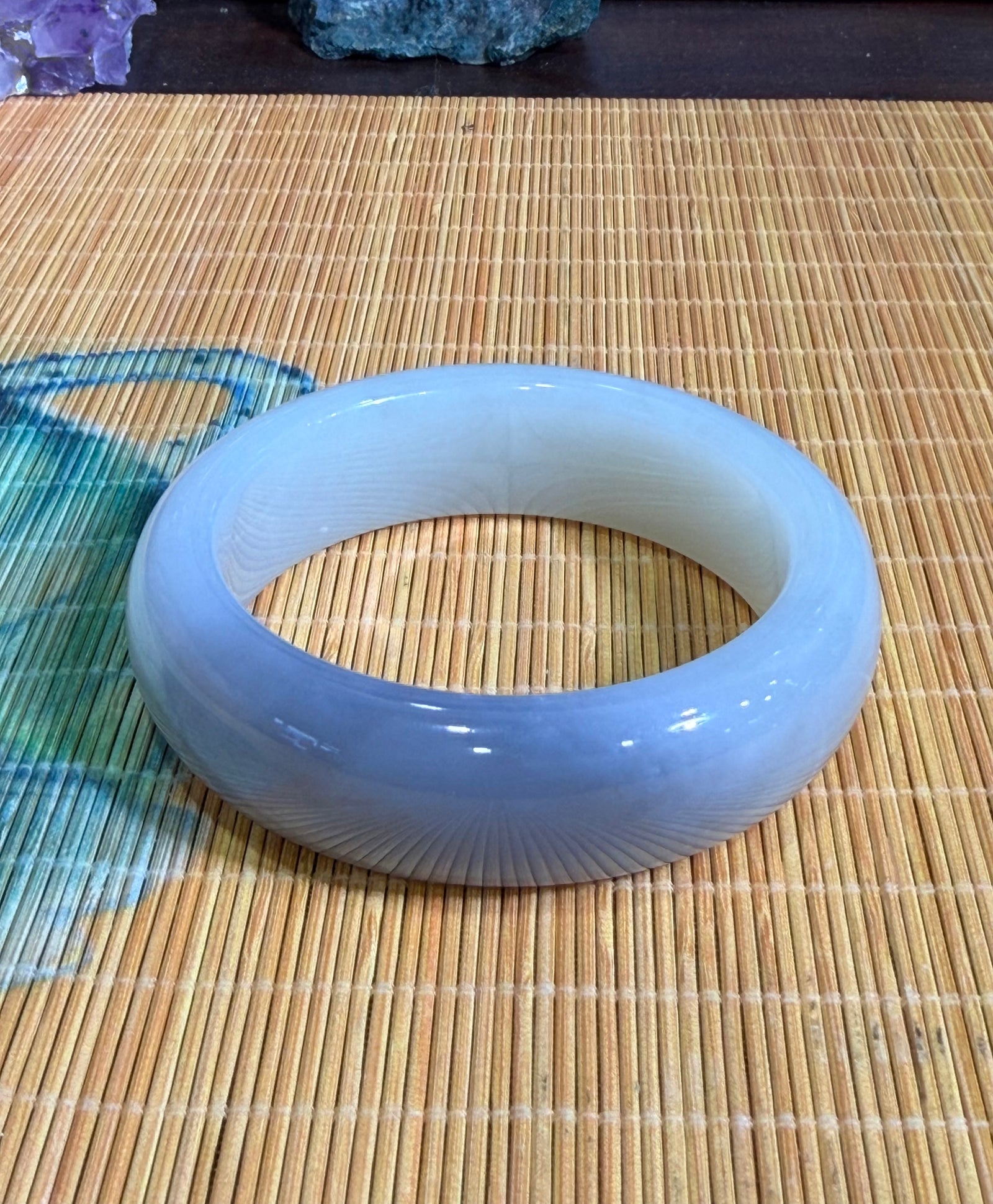 White Jade Bangle 56mm #860