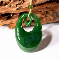 53mm Harmony Peace Buckle Jade Necklace #1115