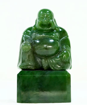 Jade Buddha Fortune and Joy Natural Jade 3"