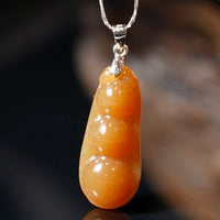 Rich Bean Hetian Jade Pendant #1273