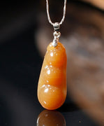 Rich Bean Hetian Jade Pendant #1273