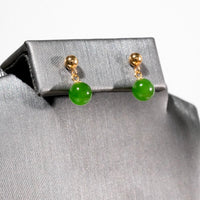 14K Siberian Jade Bead Earrings #3067