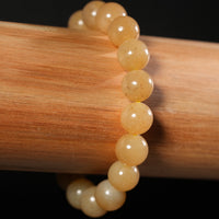 10mm Siberian Light Brown Jade Bracelet #2771