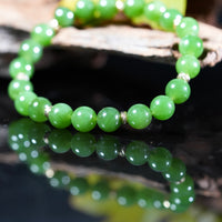 14k 8mm Polar Jade Beaded Bracelet #2574