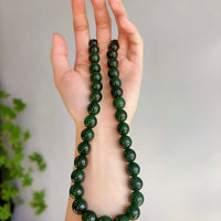 12mm Polar Jade Beaded Necklace #2457