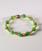 14k 8mm Chatoyant Siberian Jade Starry Bracelet #2591-2