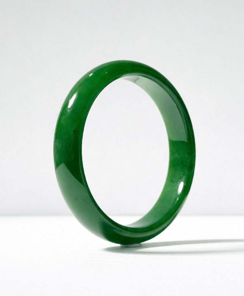 Canadian Polar Jade Bangle Natural Jade Bracelet AAA Grade 62.5mm #1470