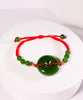 Polar Jade PI Peace Buckle Red Cord Bracelet #2617