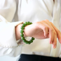 12-12.5mm Polar Jade Beaded Bracelet #3077