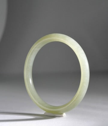 Hetian Jade Round Bangle Natural Jade Bracelet 53mm #1346