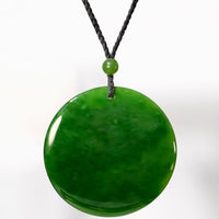 Siberian Jade Safe and Sound/Peace Round Pendant #3075