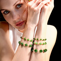 8mm Siberian Jade Pumpkin Starry Bracelet #2421