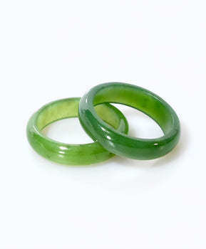 Polar Jade Ring Thin Solid Jade Band Natural Jade #3019