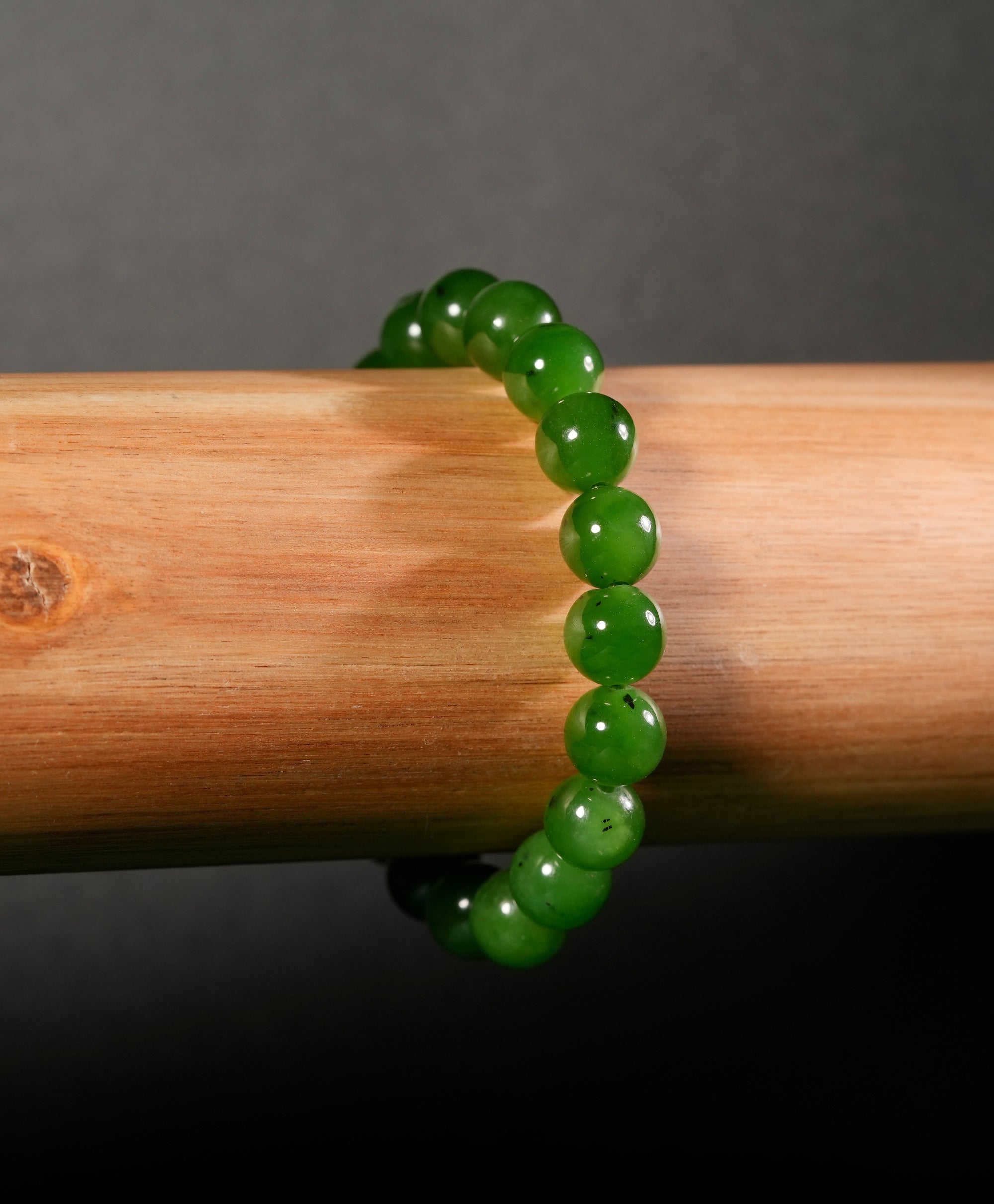 10mm Siberian Jade Beaded Bracelet #2752