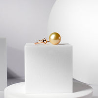 13.5~14mm South Sea Gold Pearl Ring #2051