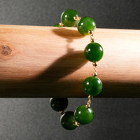 12mm Siberian Jade Starry Beaded Bracelet #2757