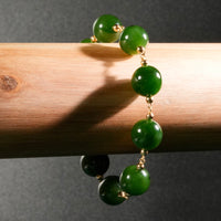 12mm Siberian Jade Starry Beaded Bracelet #2757