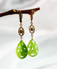 14k Siberian Jade Flower Earrings #2495-1