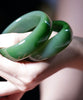 TOP GRADE SIBERIAN JADE BANGLES - ONE PAIR  #1892